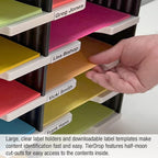 Desktop Organizer 12 Letter Tray Sorter Plus Riser Storage Base & 3 Storage - Image 8