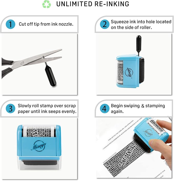 Miseyo Identity Theft Protection Roller Stamp Set - Image 4