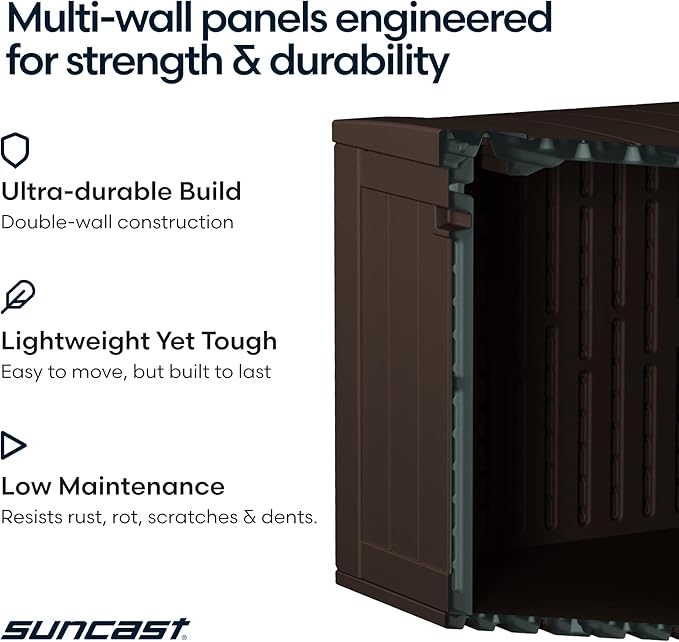 Suncast 80-Gal. Waterproof Resin Large Outdoor Patio Deck Box - Image 6