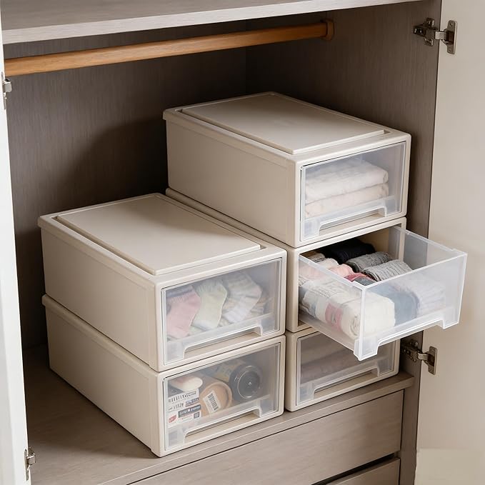 Buyitt 12 Quart Desktop Drawer Storage Unit, Plastic Stackable Storage Drawer - Image 2