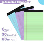 Thboxes 6 Packs Legal Pads 5x8, Totally 180 Sheets Colored Legal Pads 5x8 - Image 2
