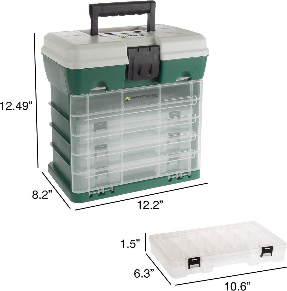 Storage and Tool Box-Durable Organizer Utility Box-4 Drawers, 19 Compartments...
