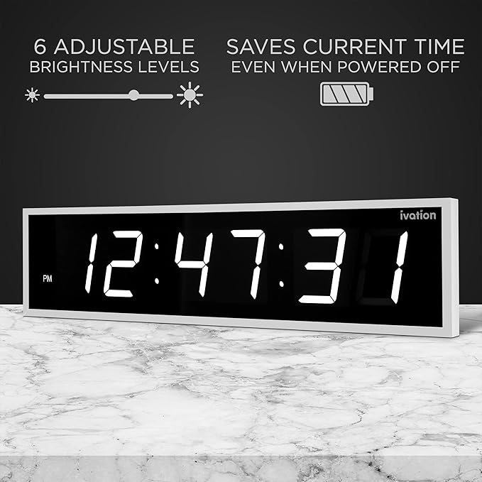 Ivation Huge Oversized 60" Large Digital LED Clock | Big Digital Clock - Image 4