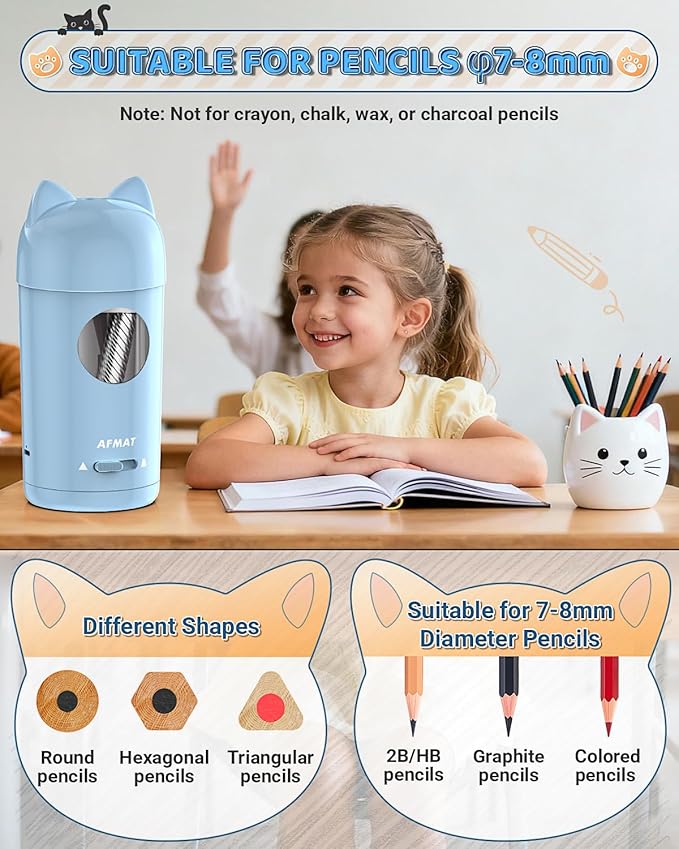 AFMAT Electric Pencil Sharpener, Pencil Sharpener - Image 3