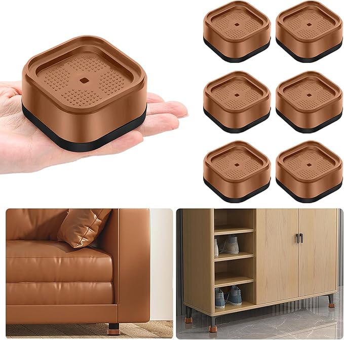 shouwuhho 6 Pack Furniture Risers Adjustable Bed Risers Heavy Duty Lifts Height by EnjoyLifeEnjoyHappiness