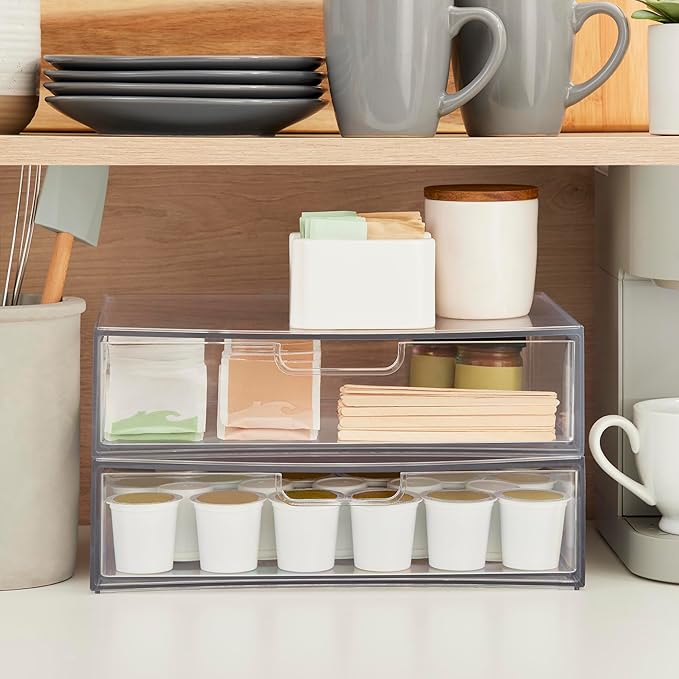 STORi STAX Plastic Stackable Organizer Drawers Clear | 12.5" Wide | Set - Image 5