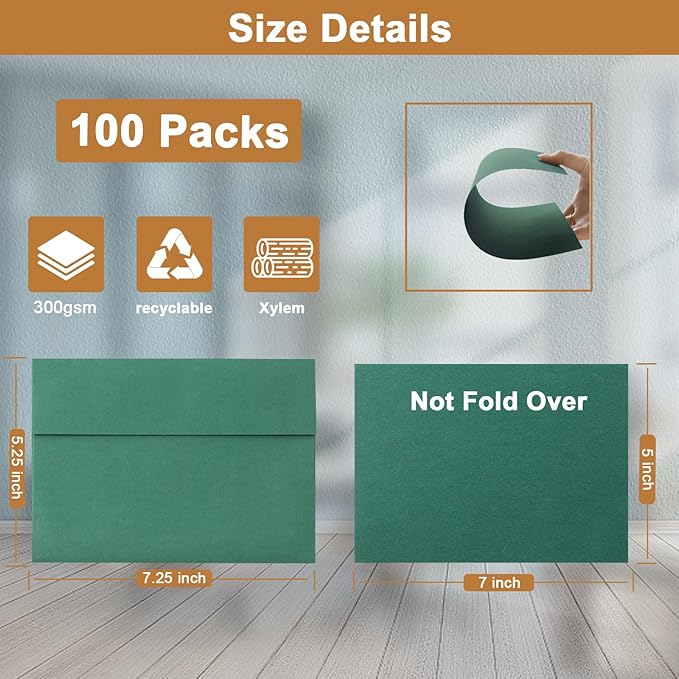 Silunkia 100 Packs 10 Assorted Colors Blank Cards and Envelopes 5 x 7 - Image 2