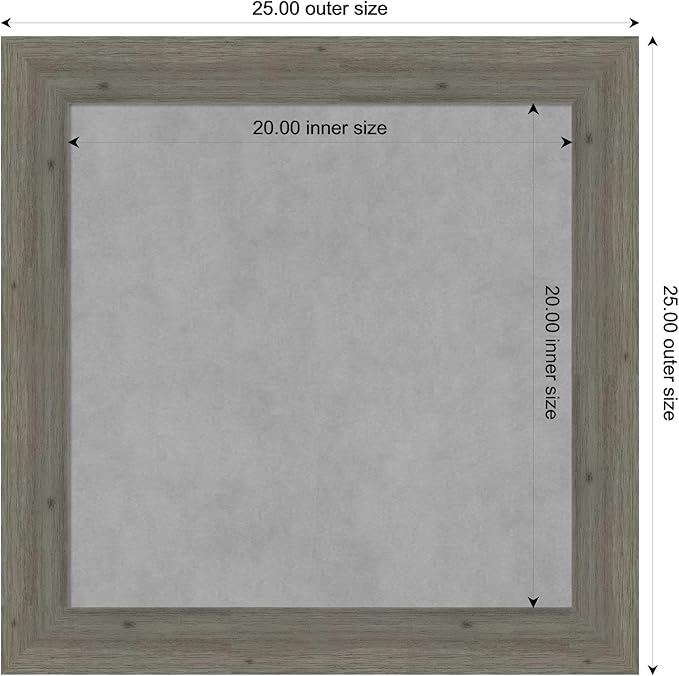 Amanti Art Grey Framed Magnetic Board 25x25 Medium Vision Board - Image 4