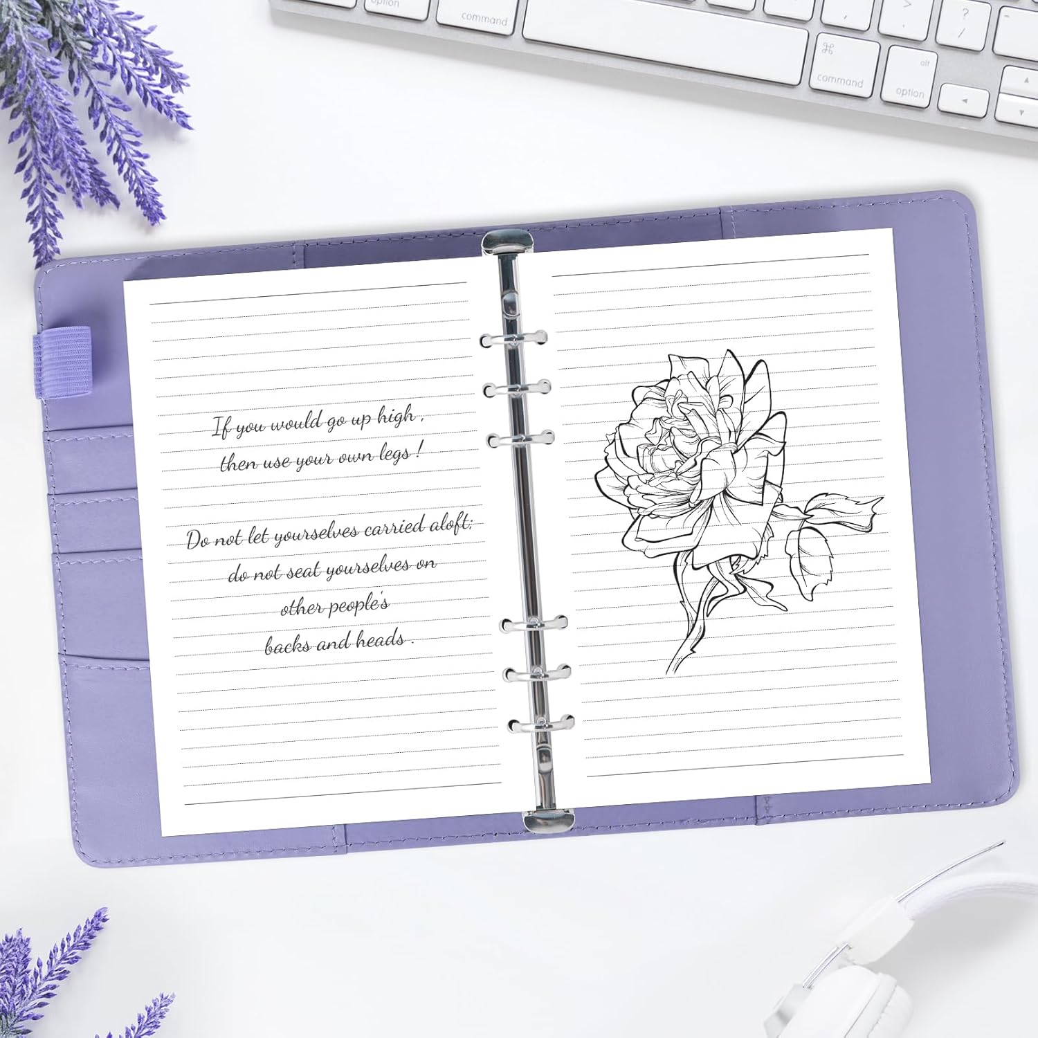 A5 Refill Paper, 6 Hole Planner Inserts with Binder Dividers, 240 Pages | A5 Binder Inserts for Notebook Journal, College Ruled Loose Leaf Paper for 6 Ring Binder