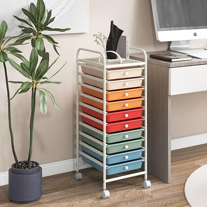 GLACER 10 Drawers Rolling Cart, Storage Cart - Image 2
