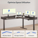 FLEXISPOT 63" L Shaped Standing Desk Electric Corner Table - Image 6