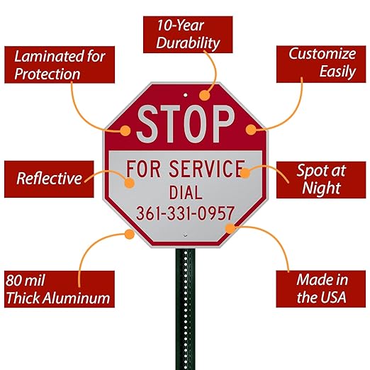 SmartSign Custom STOP Sign 18"x18" 3M Laminated EG Reflective 80 mil Aluminum - Image 4