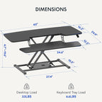FLEXISPOT 40" Wide Standing Desk Converter Sit to Stand up Riser Height - Image 3