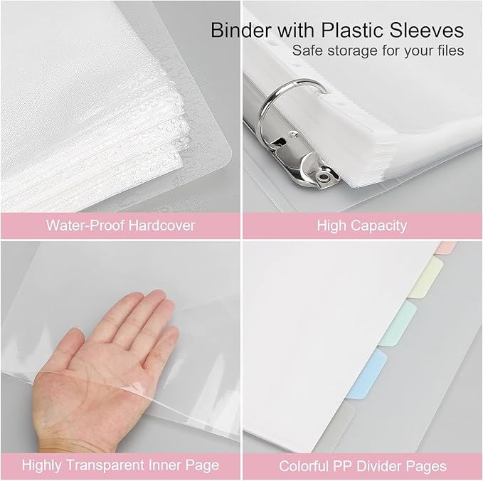 Uquelic 50-Pocket Clear Binder - Image 3