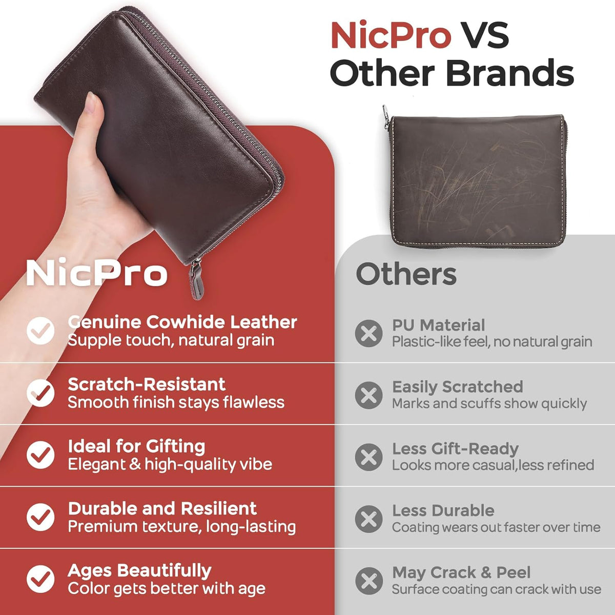 nicpro 30pcs silver metal mechanical pencils set in showing dimensions