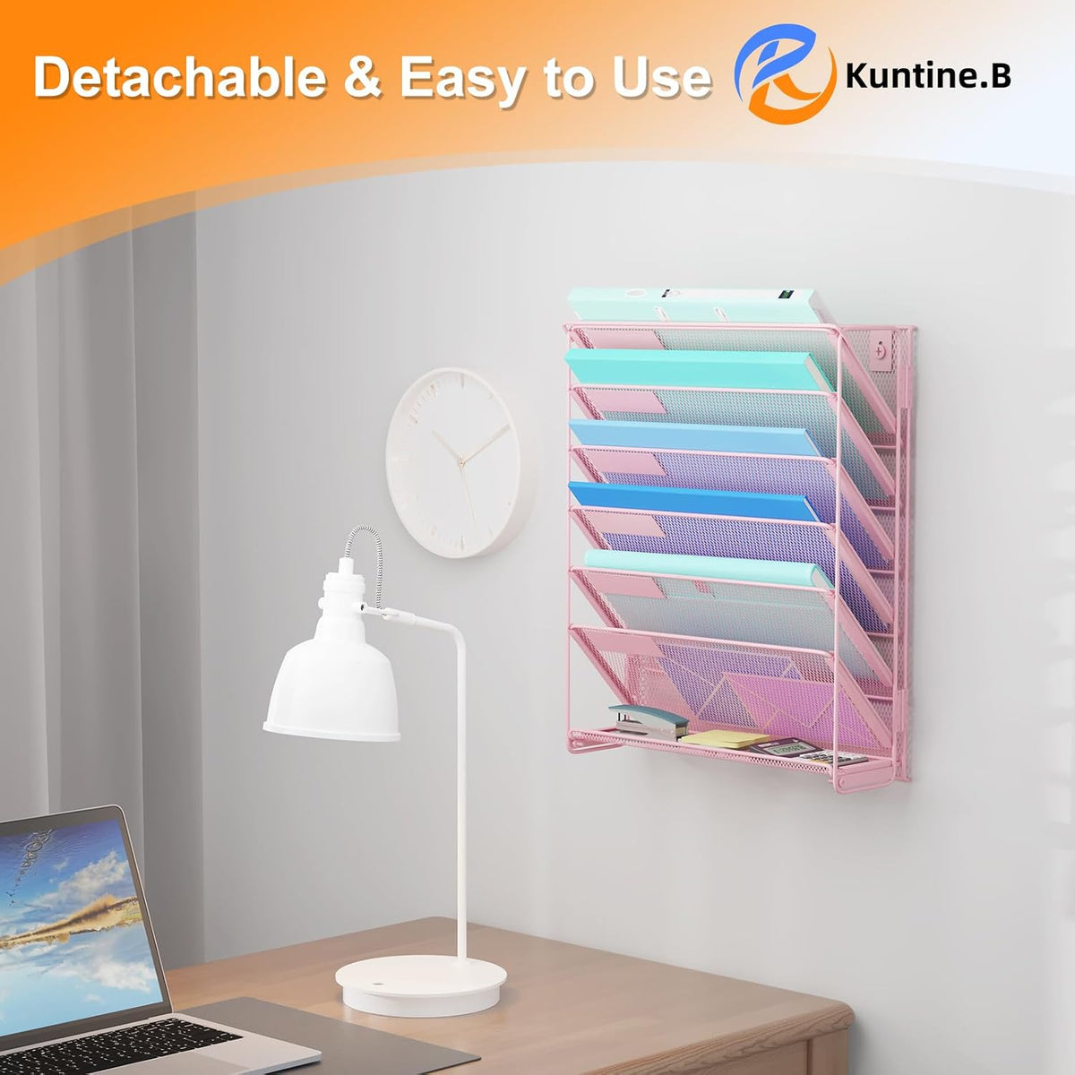 Kuntine.B Wall File Organizer Office Hanging Magazine Holder Wall File Organi...