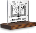 New Chapter Begins Retirement Acrylic Desk Sign, Inspirational Gift by Pariveca
