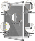 Mifuro 26"x20" Enclosed Bulletin Board, Lockable Weather-Resistant Aluminum - Image 3