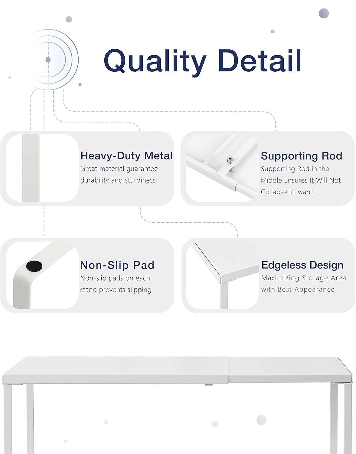 Nxconsu Expandable Cabinet Shelf, Shelf Riser for Cabinets, 8.26" White