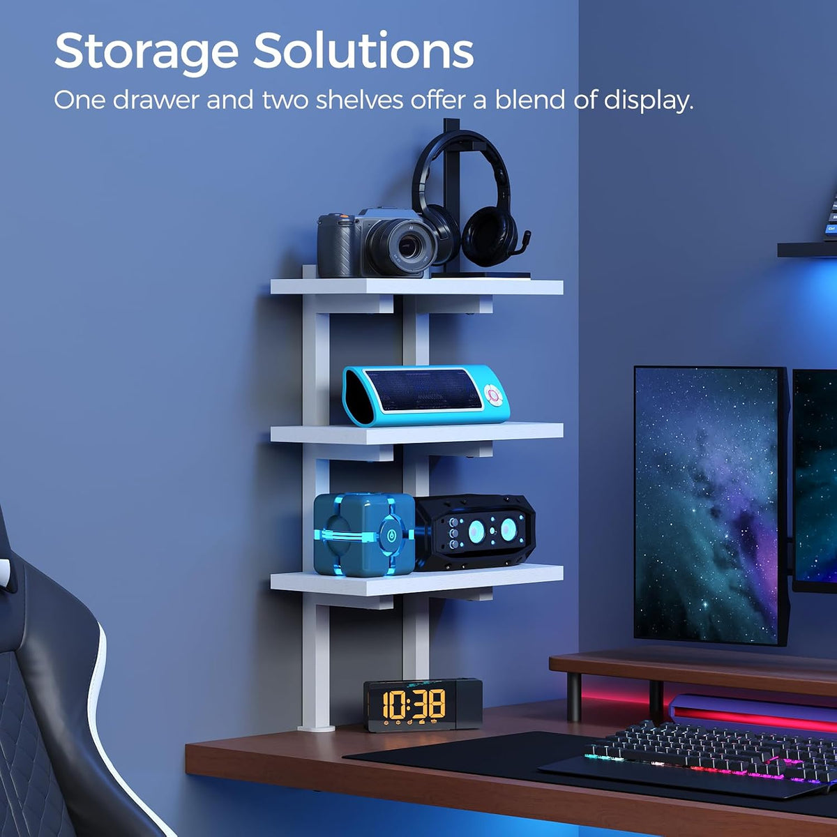 MAHANCRIS Clamp On Desk Organizer, 3-Tier Desktop Bookshelf, Adjustable Desk ...