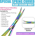 Cross Edge Curved Spring Scissors 5 Inch Stainless Steel Precision Eyebrow & - Image 3