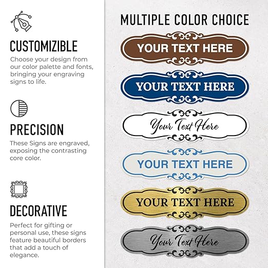 Custom Wall or Door Sign, Personalized Plaque Engraved Message - Image 2