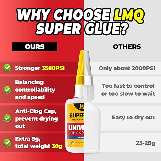 Super Glue Thick CA Glue Clear 30 Gram, Heavy Duty Superglue Instant - Image 6