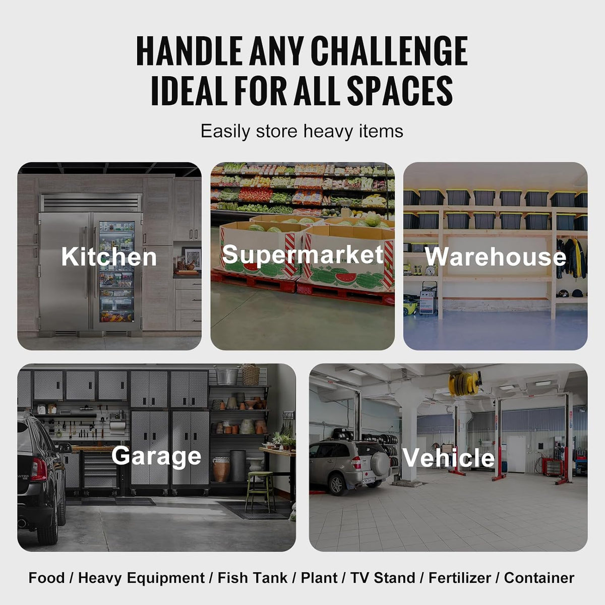 vevor aluminum dunnage rack, 48” x 14” commercial, package contents