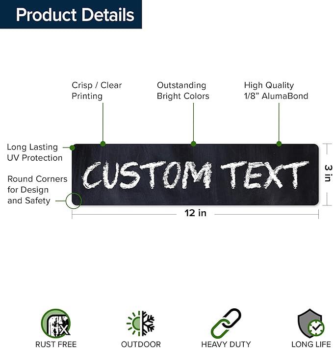 Custom Sign, Custom Street Sign, 11 Font Colors, 13 Font Styles, 4 Hole Options - Image 6