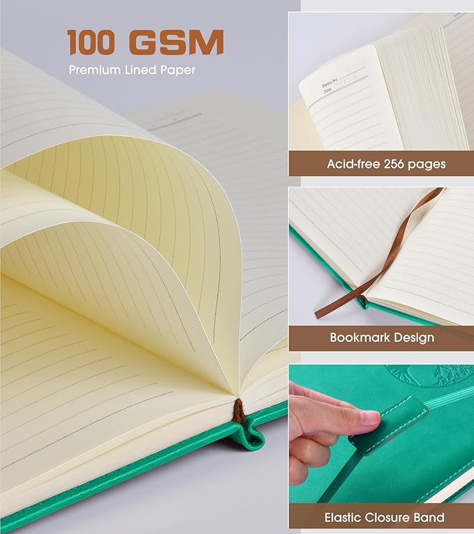 Biuwory Lined Journal Notebook for Women Men, 256 Pages B5 Large Hardcover - Image 4