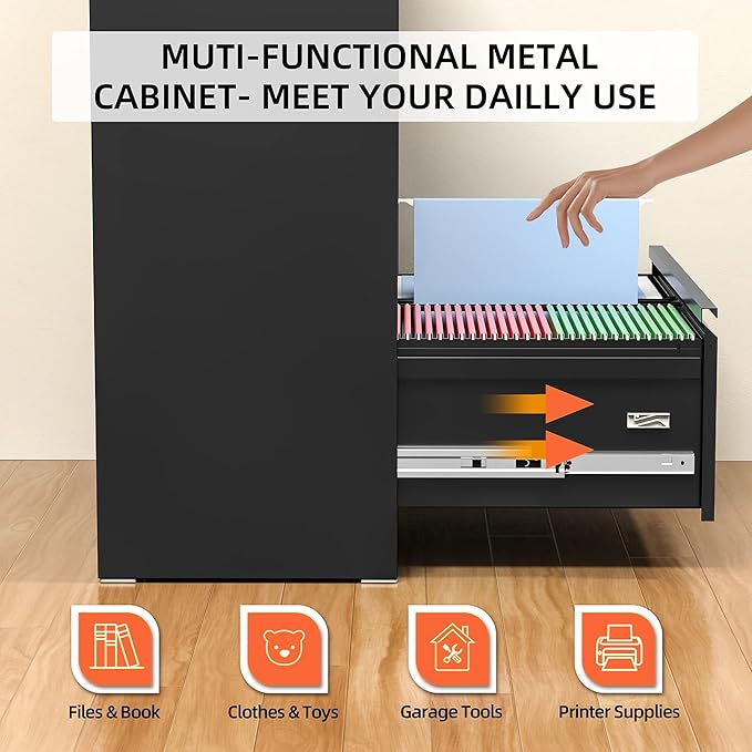 INTERGREAT Lateral File Cabinet 2 Drawer, Locking File Cabinet - Image 5