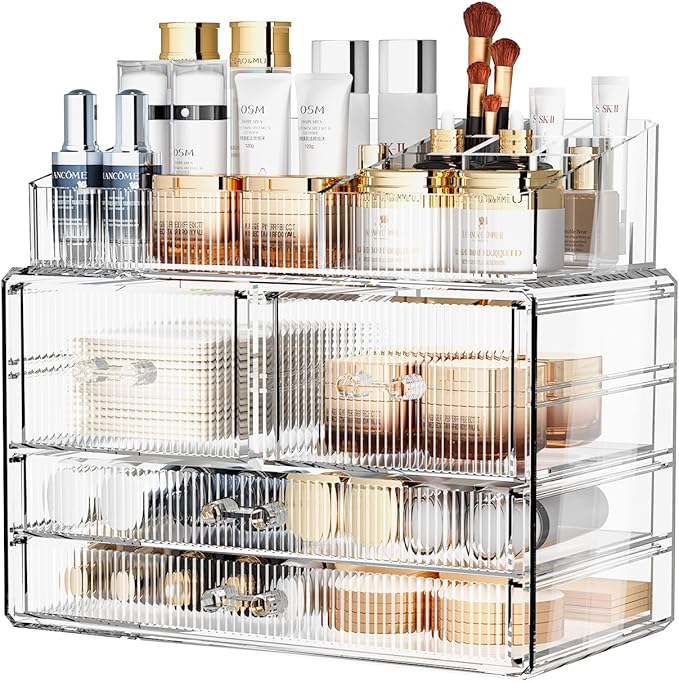 ZHIAI Stackable Storage Drawers, Acrylic Bathroom Counter Organizer Clear - Image 7
