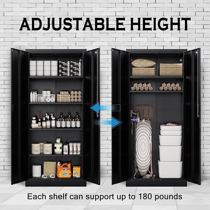 TaskStorz Storage Cabinet, 72 Inch Tall Metal Storage Cabinet - Image 4