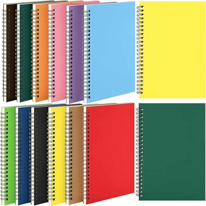 Leelosp 12 Pack Small Spiral Notebook 5 x 7 Inch Lined College Ruled Spiral by Leelosp