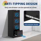 garveehome 4-drawer file cabinet with lock - heavy, close-up detail