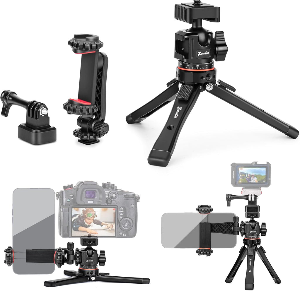 Zeadio Heavy Metal Tripod Kit: 1/4" Screw Adapter Tripod Mount