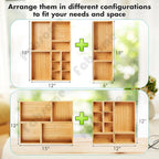 fabsome drawer organizer, set of 9 bamboo wood on a desk or shelf