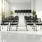 BROBRIYO Folding Chair with Wheels and Paddle, Ergonomic Mesh Back and Arms by Brobriyo