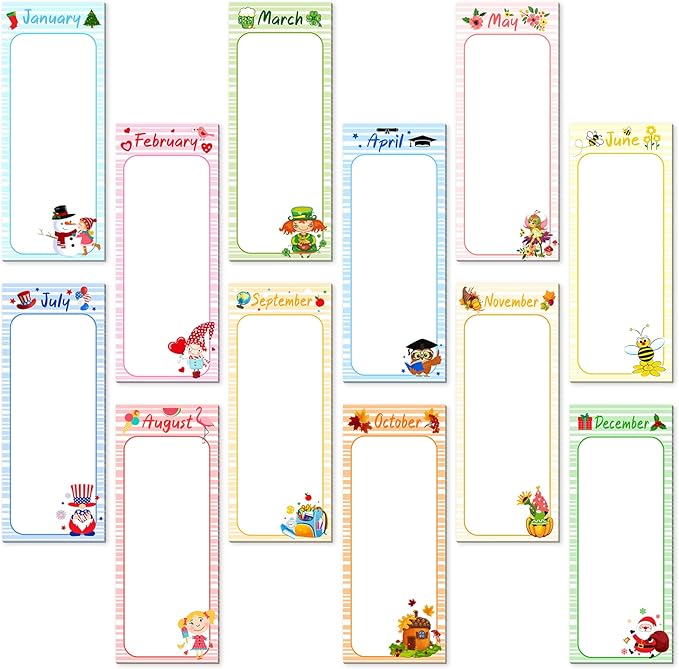 Gersoniel 12 Packs Magnetic Notepads by Gersoniel