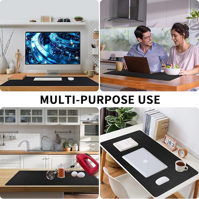 Bloss Desk Mat with Stitched Edges, Leather Large Mouse Pad, Non-Slip Desk - Image 6