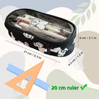 Cute Puppy Japanese Pencil Case Clear Case Large Capacity Canvas PVC Aesthetic - Image 4