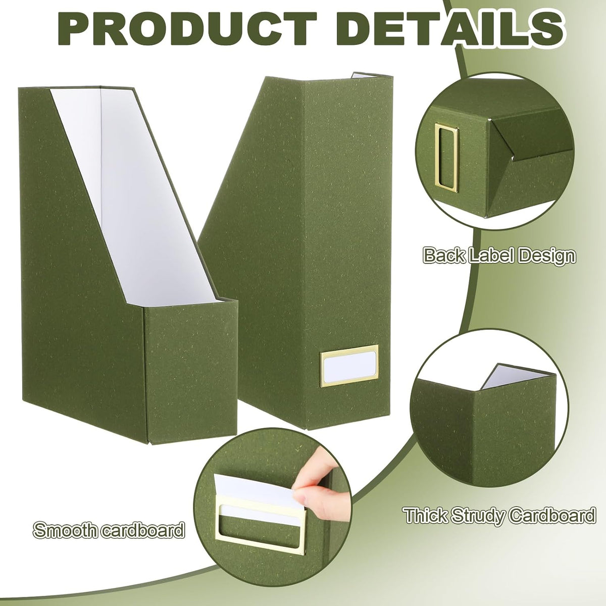 Gueevin Set of 6 Magazine File Holders, Sturdy Cardboard Desk Magazine Organi...
