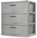3 Drawer Wide Weave Tower color：Cement by Unknown