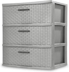 3 Drawer Wide Weave Tower color：Cement by Unknown