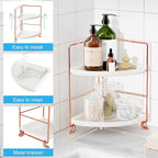 FSyueyun 2-Tier Corner Bathroom Counter Organizer, Tool-Less Installation - Image 5