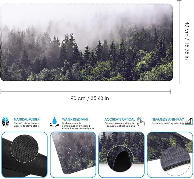 iCasso Extended Gaming Mouse Pad, Large Non-Slip Rubber Base Mousepad - Image 4