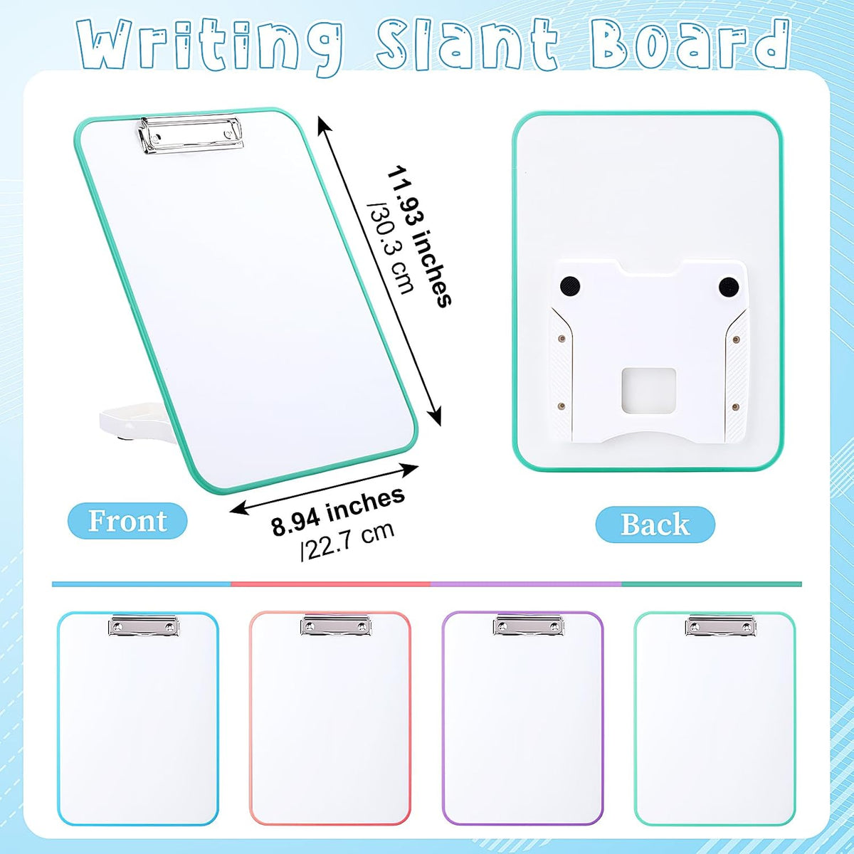 Seajan 4 Set Writing Slant Board with Stand, 15°-75° Desktop Whiteboard Dry E...