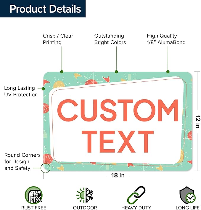 Custom Sign, Custom Street Sign, 11 Font Colors, 13 Font Styles, 4 Hole Options - Image 6