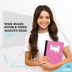 Emraw Composition Notebooks Wide Ruled Paper Bulk, Hard Cover Composition - Image 2