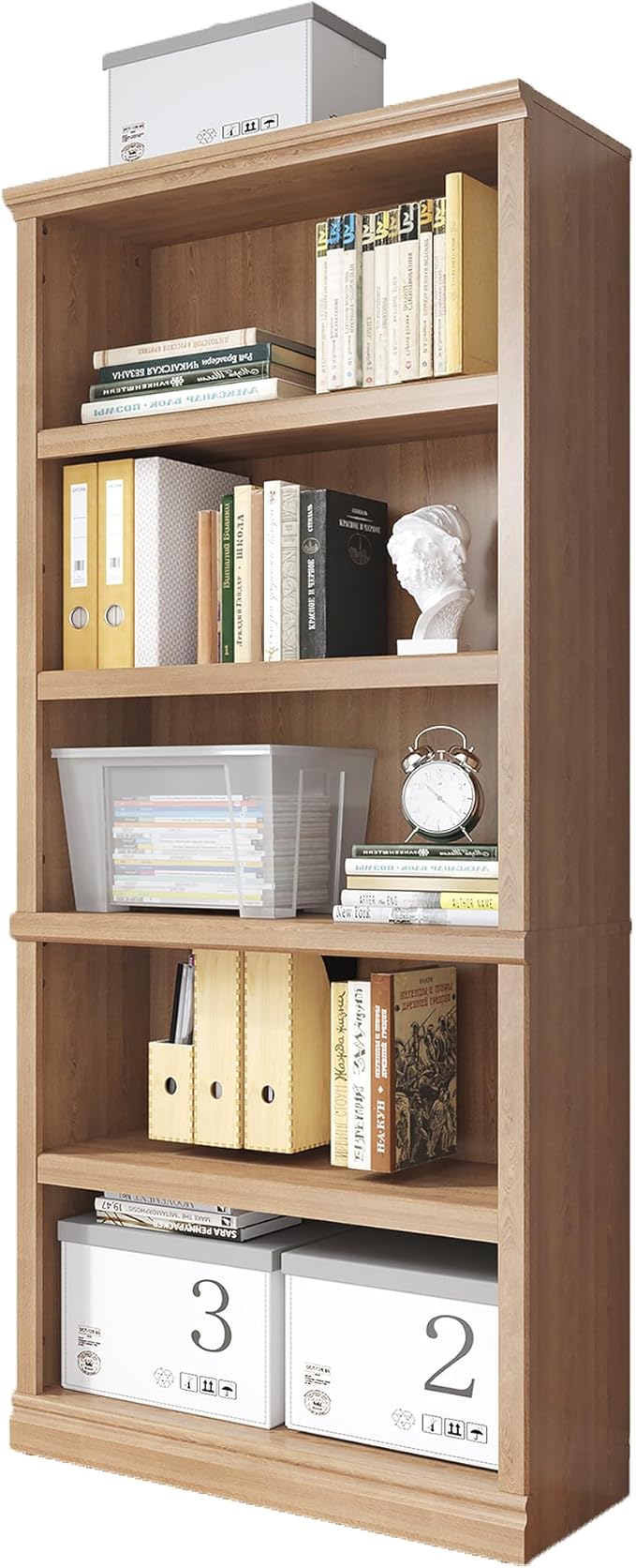 Bevfint 70 in Tall Bookcase, 33 inch Wide Floor Standing Indoor Furniture - Image 2